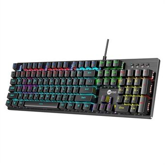 LENOVO LECOO GK302 USB-kablet mekanisk tastatur farverigt baggrundsbelyst 104-tast gaming-tastatur