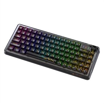 ANGREB SHARK K75 RGB Trådløs Udskiftbar Mekanisk Tastatur Tre Tilstande Bluetooth Gennemsigtigt Tastatur