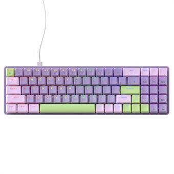 ZIYOULANG K65 78 nøgler Hot Swappable mekanisk tastatur RGB-lys USB-kablet tastatur