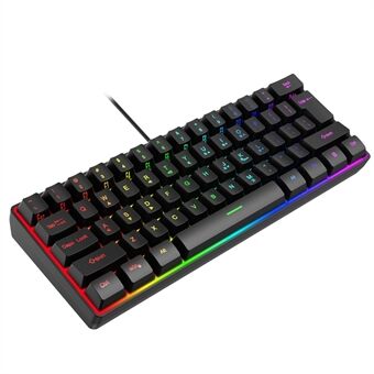 Y-FRUITFUL K401 Wired Keyboard 61-tasters RGB Baggrundsbelyst Computer Kontor Gaming Tastatur