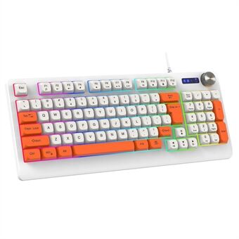 Y-FRUITFUL K93 Farveopdelt Kablet Tastatur 93-Tasters RGB Lys Kontor Gaming Computer Tastatur