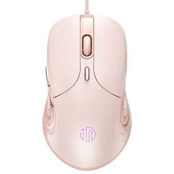 INPHIC B8 USB kabeltilsluttet mus til piger kvinder 7200DPI 6 knapper mute gaming mus til bærbar PC - Pink