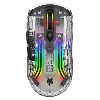 XYH20 2.4G+BT5.0+Wired Tre tilstande Transparent Mekanisk Mus 5-Hastigheds DPI 7 Taster Gaming Mus med RGB-lys.