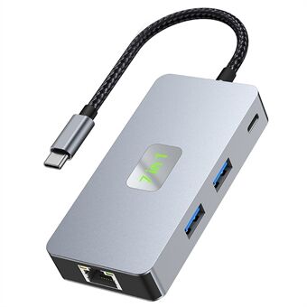 2402 Multi-Port Type-C Hub Adapter til 2xUSB 3.2+HD+2xKortlæser+PD 100W+RJ45 2.5Gbps Ethernet