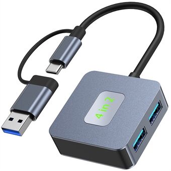 2320 USB+Type-C Udvidelseshub til 4 X USB 3.2 Hun-Porter 10Gbps Dataoverføringsadapter