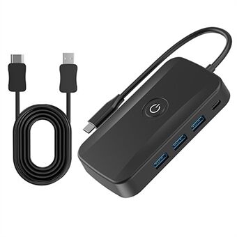 FX-2330 5-i-1 Type-C Hub med PD-opladning, 3 USB 3.0-porte og 2K UHD trådløs HD