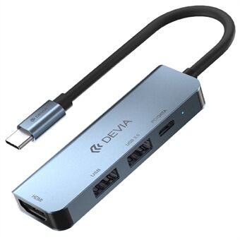 DEVIA EC136 Leopard-serien 4-i-1-hubadapter Type-C til PD+USB2.0+USB3.0+HD dockingstation (Opdateret)