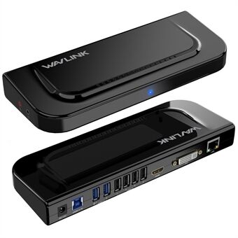 WAVLINK UG49DK4 Dual Monitor Understøtter DVI / HDMI / VGA Gigabit Ethernet USB-C 3.0 Universel Laptop Docking Station