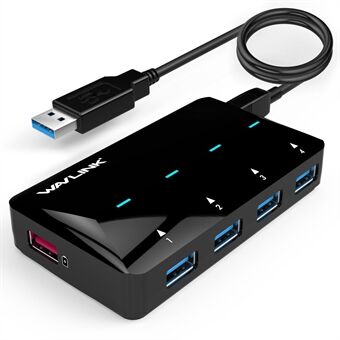 WAVLINK WL-UH3042P1 USB3.0 4-Port Hub 2.4A Hurtigopladningsadapter til tastatur og mus