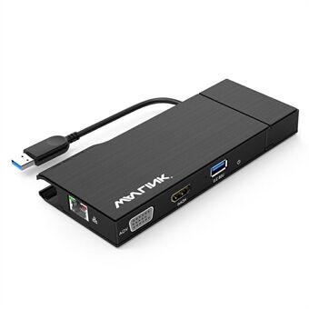 WAVLINK WL-UG39DH2 Dual 2K HD Mini Docking Station USB3.0 til HD / VGA / Gigabit Ethernet Splitter Adapter med Combo-kortlæser