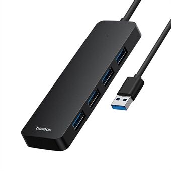 BASEUS UltraJoy Serie HUB Lite 150CM Kabel USB Adapter til 4 x USB 3.0 Understøtter 5Gbps Overførselshastighed - Sort