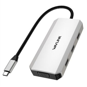 WAVLINK WL-UMD307 Hub-adapter Type-C til HD 4K@60Hz+VGA 1080P@60Hz+3xUSBA2.0+2xDP Docking Station