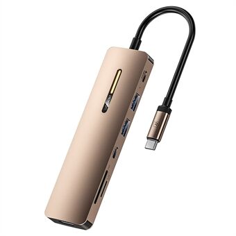 TOOCKI TQ-HUB01A7 7 i 1 USB-C HUB-adapter Type-C til HD 4K USB3.0 PD 100W SD / TF-kortlæser-konverter