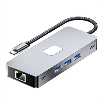 BYL-2315 10-i-1 Type-C Hub med PD 100W opladning RJ45 USB 3.0 USB-C HD 4K video output Kortlæser