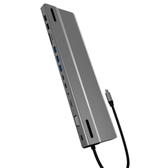 FX-2020 14-i-1 Type-C Hub Multi-Funktions Dockingstation med 4K UHD, USB-C, VGA, SD / TF Læser