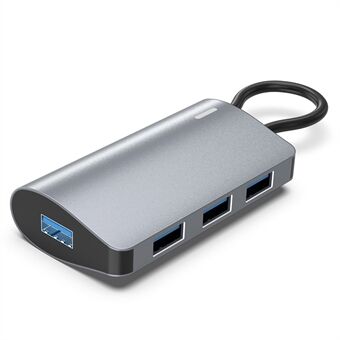 2395-0430 USB-C Hub med 4 USB 3.0 Porte 5Gbps Dataoverførsel Aluminiumslegering Dockingstation