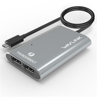 WAVLINK UTA21D Thunderbolt 3 Type-C til Dual DisplayPort-adapter DP 4K / 5K / 8K Video Display Converter