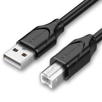 MINDPURE US002 10m USB2.0 Han til Firkantet USB Type-B Han Printer Kabel Computer Udskriftsforbindelsesledning - Sort