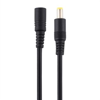 1,5 m 8A DC strømstik 5,5 x 2,5 mm hun-til-han-adapterkabel - sort