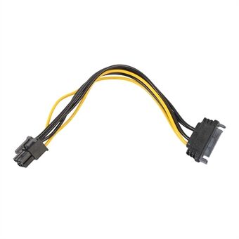 SATA 15-pin til 6-pin PCIe PCI-e PCI Express Adapter Kabel Grafikkort Strømkabel