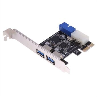 USB 3.0 PCI-E udvidelseskort 2 port USB3.0 Hub Intern 20-bens USB 3 til PCIE PCI Express Adapterkort