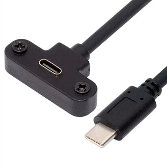 UC-171-0.3M 0,3m USB-C 480Mbps Type-C Han til Opvinklet Hun Forlængerkabel med Skruelås Datakabel til Kamera VR