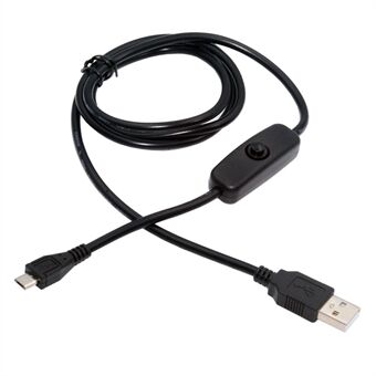 PW-015-MM 1,5m Micro USB Han til USB-A Han Kabel med Tænd / Sluk Knap for DC5V Skrivebordslampe Blæser Kamera