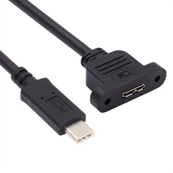 U3-083-CM 50CM 5Gbps Type-C hankøn til Micro USB 3.0 hunstik med skruebeslag, forlængelseskabel.