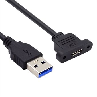 U3-083-AM 50cm Type-A USB 3.0 Hane til Mikro 3.0 Type-B Hun Konverter 5Gbps Skruemonteret Forlængerledning