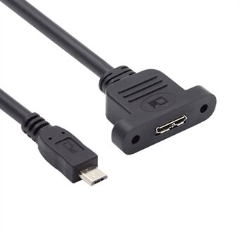 U3-012-MM 50 cm Mikro 3.0 Type-B Hun til Mikro USB 2.0 5Pin Han Forlængelseskabel 480 Mbps Skrue Mount Type Kabel