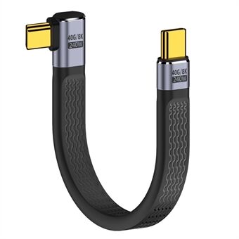 UC-002-0.13R 13cm Højrevinklet 240W Type-C Han til Han USB4 40Gbps 100W 8K Flad FPC Datakabel til bærbar computer telefon