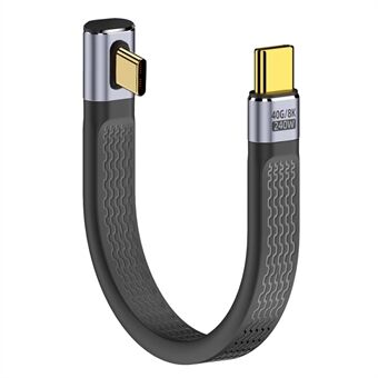 UC-002-0.13L 13cm lav profil skrå 240W Type-C han til han USB4 40Gbps 100W 8K flad FPC datakabel til bærbar telefon.