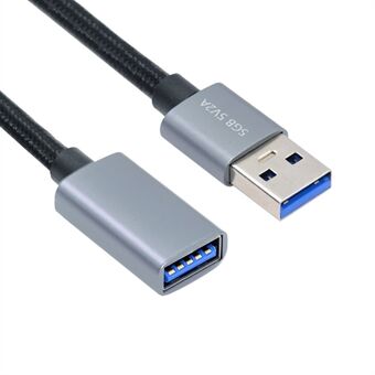 U3-075-AF 0.3m USB 3.0 Han til USB 3.0 Hun Forlængelseskabel 5Gbps Disk SSD Kamera Datakabel (Sølv Shell)