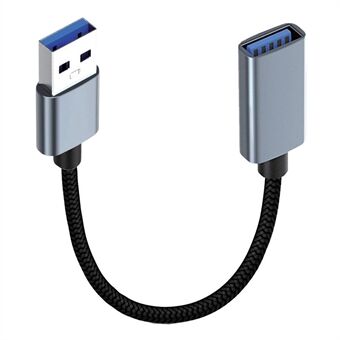 JUNSUNMAY 0.3 m USB 3.0 han til hun 2A opladning 5Gbps datakabel af nylon flettet forlængerledning.