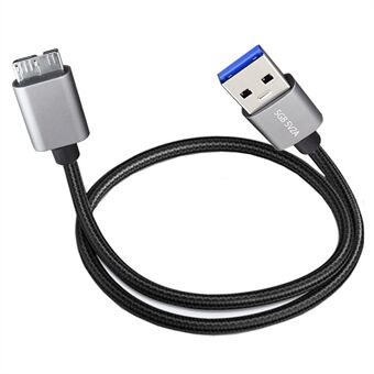 JUNSUNMAY 1m USB-A 3.0 Han til Micro-B Han Nylon Dataoverførselskabel til harddiskkamera