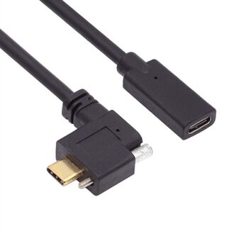 UC-041-RI 0.3m USB 3.1 Type C Højrevinklet Han til Hun Forlængelsesdata med Skruesikring