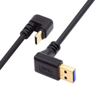 UC-101-DN 0.3m USB3.0 Type-A til USB-C Strøm- og datakabel 90 graders nedadrettet modsat U-formet type