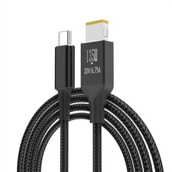 Til Lenovo Computer 135W Type-C til Square Power Charging Cable 1,8m Opladerkabel.