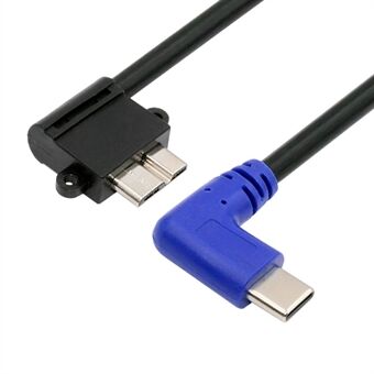 UC-166 30cm USB-C han til Micro-B USB3.0 han 90-graders vinklet kabel til industrielt kamera