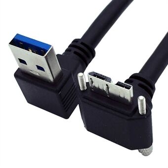 U3-078-DN 90 graders vinklet USB 3.0 A hanstik til Micro-B 3.0 hanstik med låseskrue til panelkabel, 25 cm