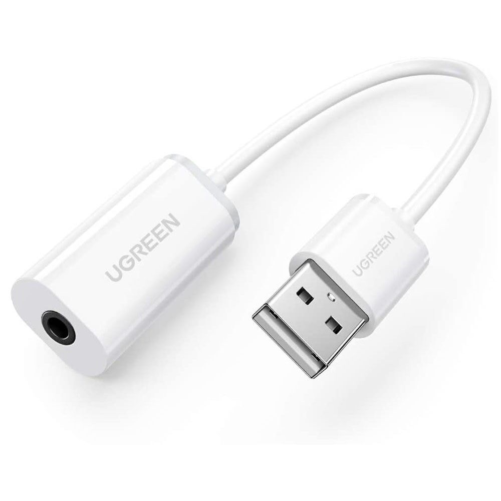 30712 USB eksternt lydkort lydadapter med 3,5 mm AUX Jack Converter til hovedtelefoner/Mac/PS5/PC/Laptop/Windows/Linux