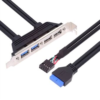 U3-066-U2 Intern Firewire Firewire Four USB2.0 & USB 3.0 Kvindelig Monteringspanel til Bundkort 9-pin 19-pin 20-pin Baffelkabel