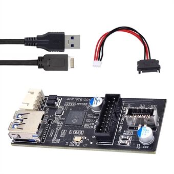 U3-084-EF+UC-117 5Gbps Type-E 19 / 20Pin Header til USB 3.0 20Pin & Type-E Dual Ports Female PCBA Type Adapter Splitter HUB.