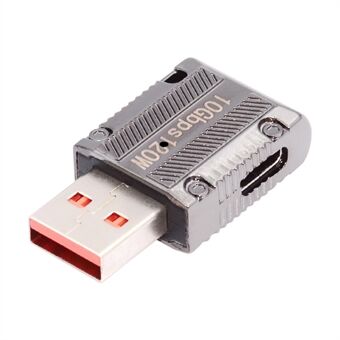 UC-029-TC003 120W 10Gbps USB 3.1 Type C Hun Retvinklet til USB 3.0 Type-A Han Lige Type Strømadapter