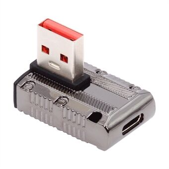 UC-029-TC005 USB 3.1 Type C Hunstik til USB 3.0 Type-A Hanstik 90 graders højre vinklet type 10Gbps 120W legeret skallens strømadapter