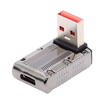 UC-029-TC008 USB 3.1 Type C hunstik til USB 3.0 Type-A hanstik 90 graders opadvinklet type strømadapter 10 Gbps 120 Watt Mini-konverter