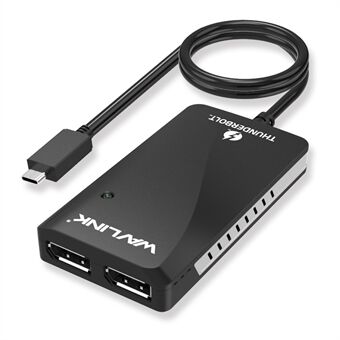 WAVLINK WL-UTA01D Thunderbolt 3 til Dual DisplayPort Adapter Type-C Thunderbolt 3 Splitter Converter