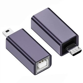 U2-010-MM 2 stk. USB 2.0 B Type Hun til Mini USB & Micro Han Forlængeradapter til Printer Telefon Disk