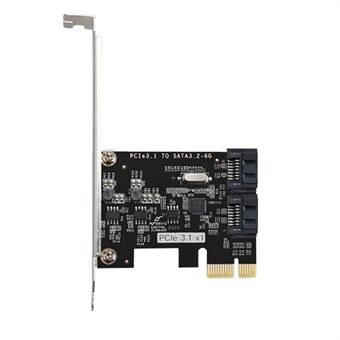 TXB116 SATA-harddiskudvidelseskort PCI-E 3.1 til 2-port SATA 3.2 6 Gbps adapterkort (Chip: JMB582)