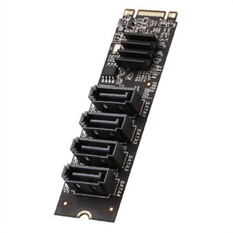 TXB184 Key-M Key-B M.2 NVME adapterkort PCI-E 3.0 til 4-port SATA3.0 udvidelseskort